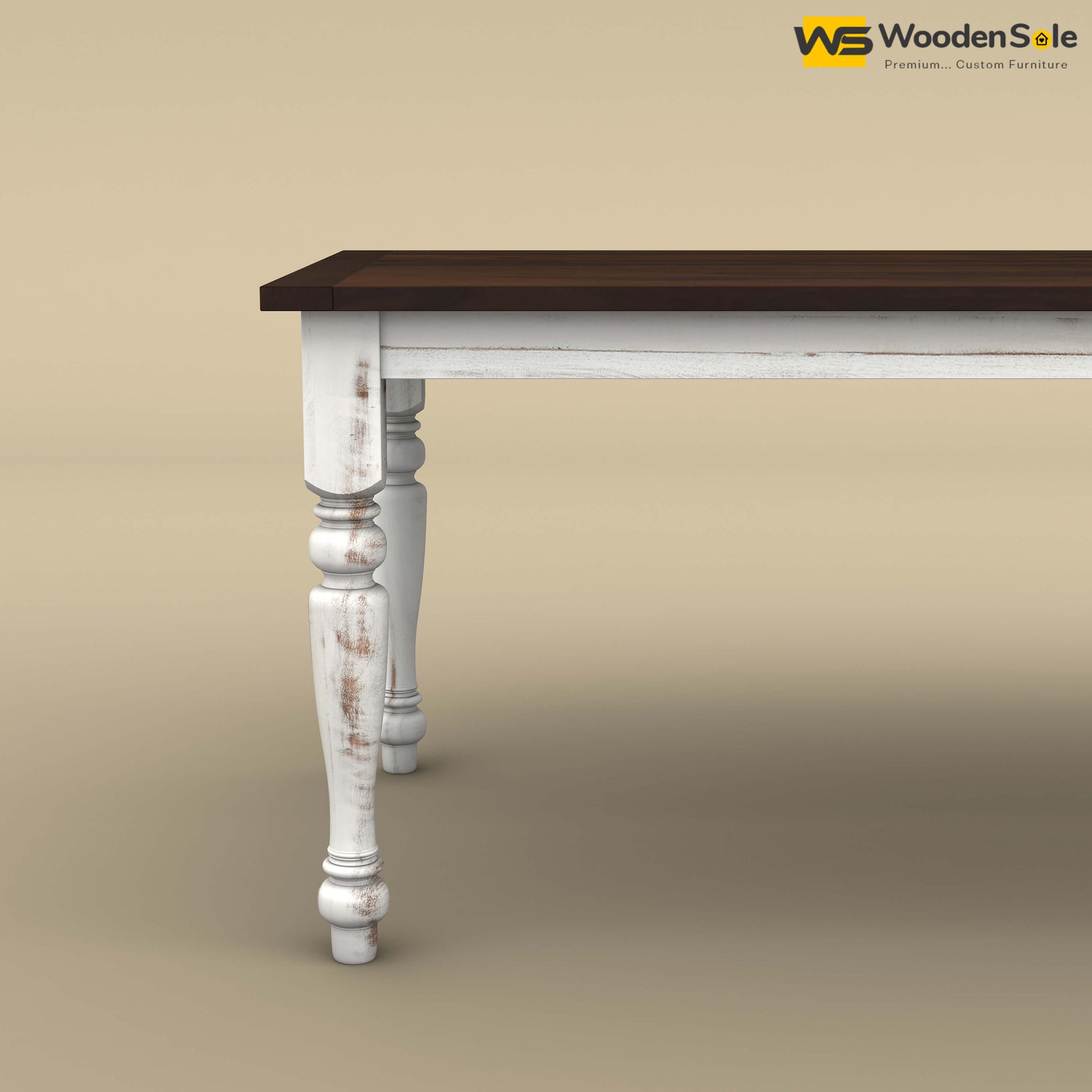 Martha 8 Seater Dining Table (Distress & Walnut Finish)