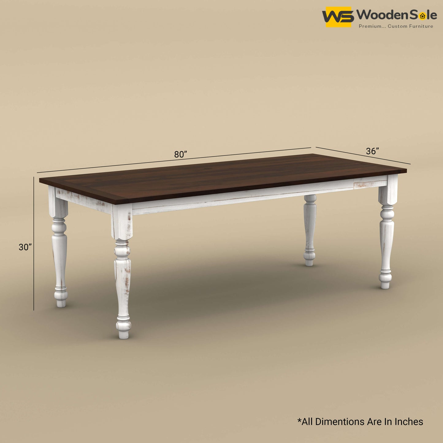 Martha 8 Seater Dining Table (Distress & Walnut Finish)