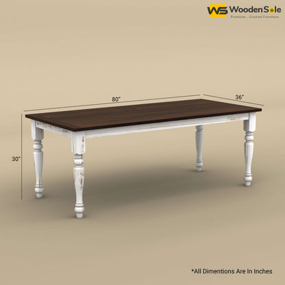 Martha 8 Seater Dining Table (Distress & Walnut Finish)
