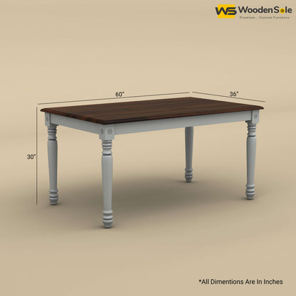 Engrave Dining Table Set 6 Seater (Walnut & Gray Finish)