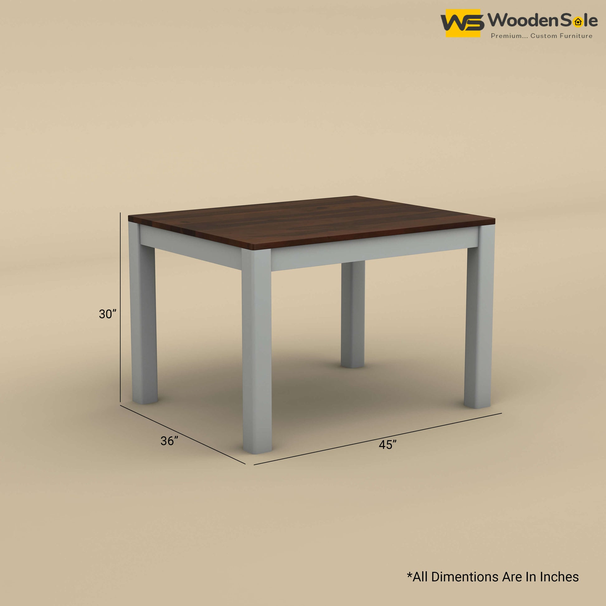 Ashley 4 Seater Dining Table (Walnut & Gray Finish)