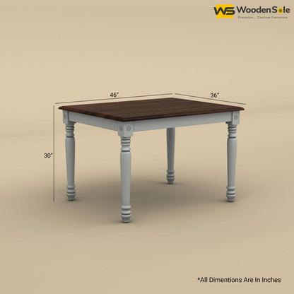 Engrave Dining Table Set 4 Seater (Walnut & Gray Finish)