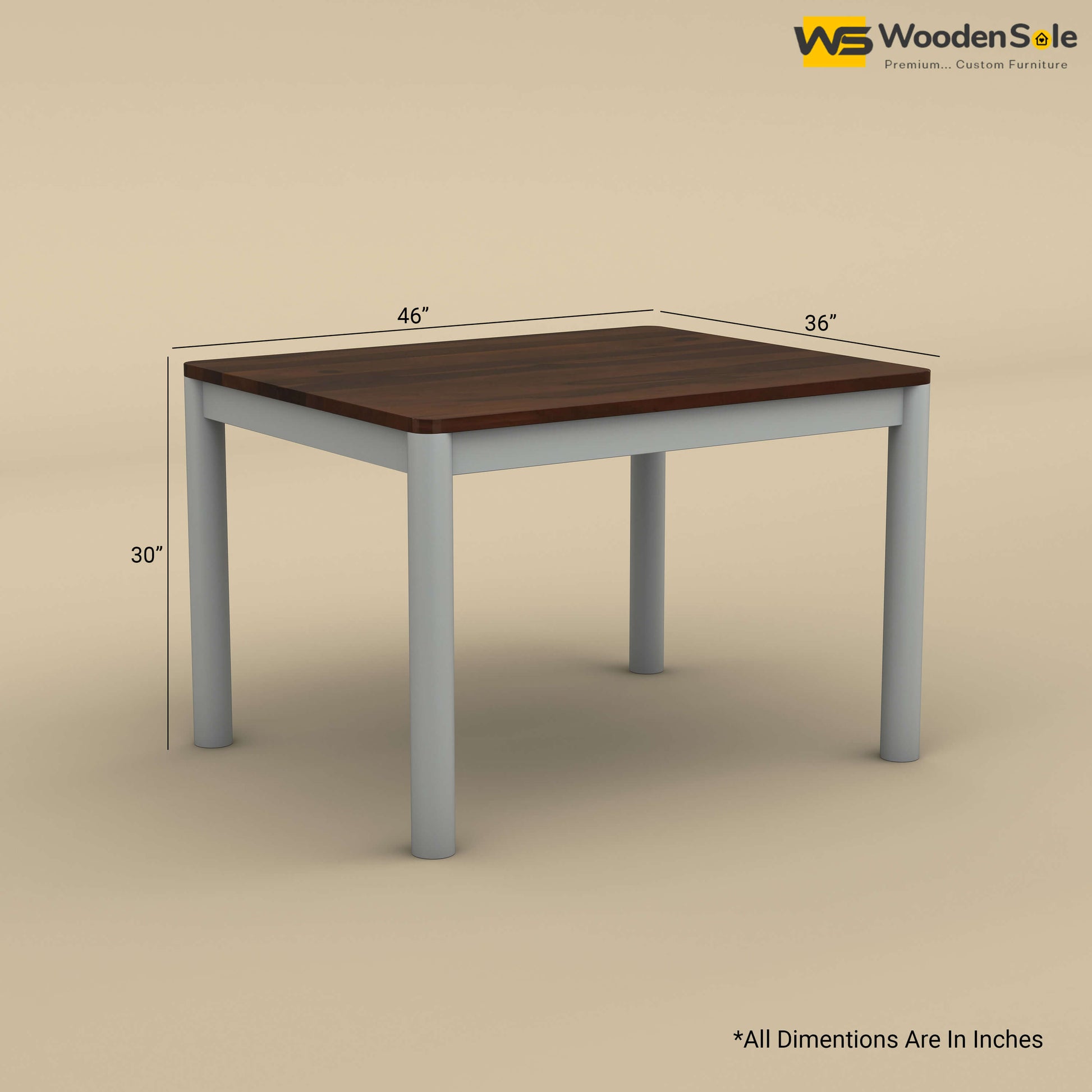 Madrid 4 Seater Dining Table (Walnut & Gray Finish)