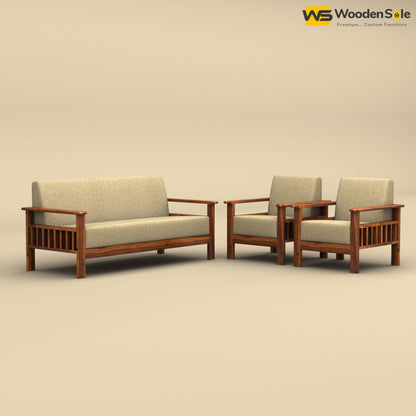 Edwin 3+1+1 Wooden Sofa Set (Honey Finish)