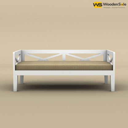 Edward Diwan Bed With Mattress (White Finish)