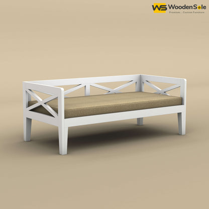 Edward Diwan Bed With Mattress (White Finish)