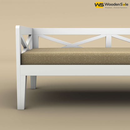 Edward Diwan Bed With Mattress (White Finish)