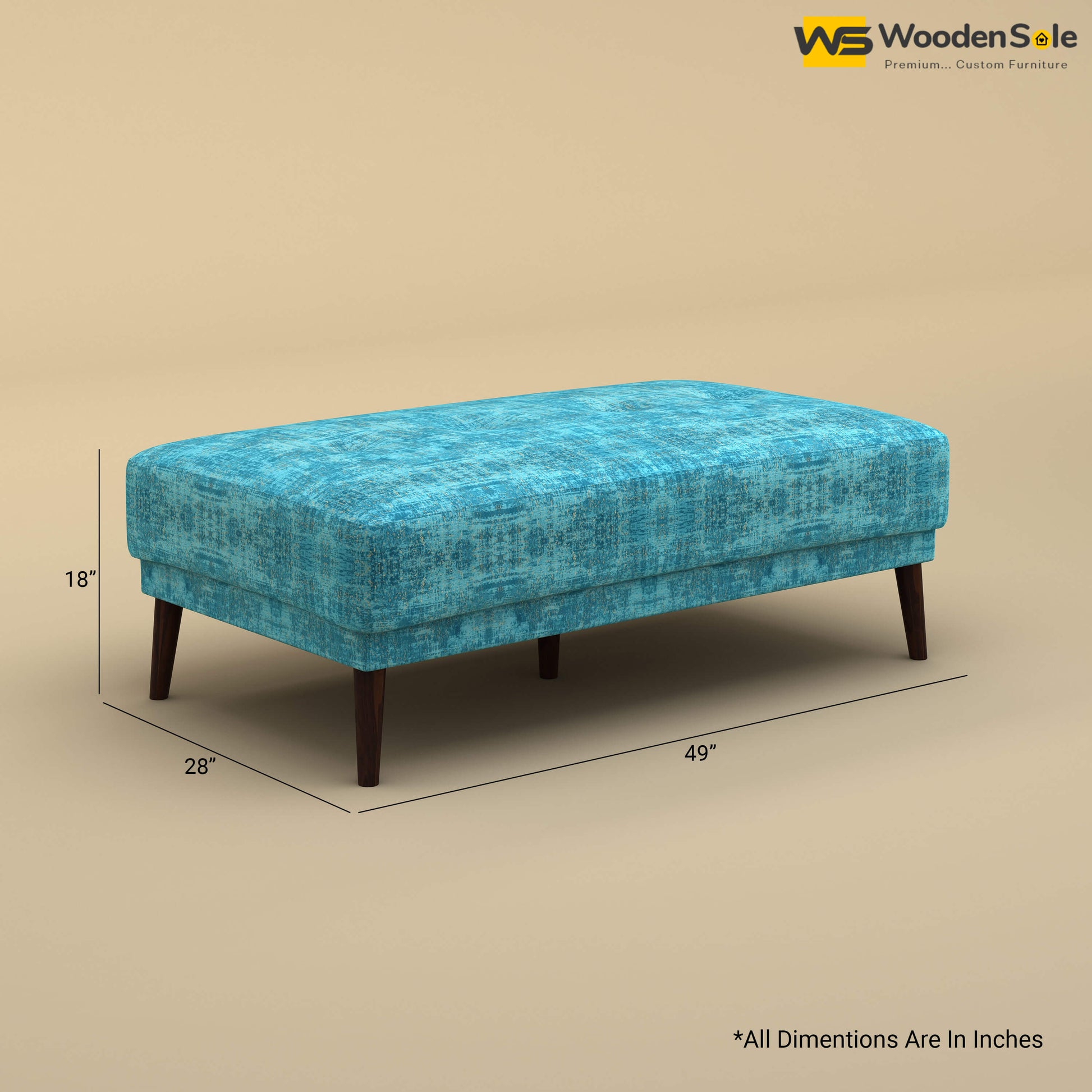 Daisy L Shape Sofa Cum Bed (Cotton, Teal Blue)