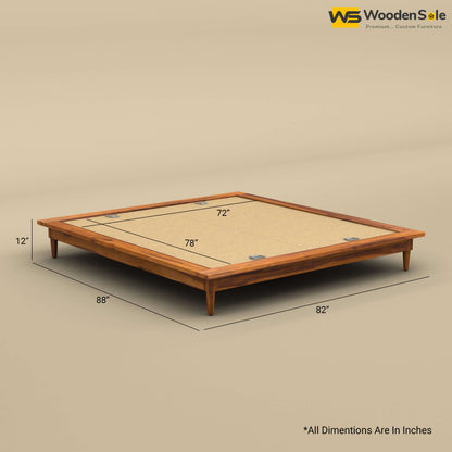 Floora Platform Bed (King Size, Honey Finish)