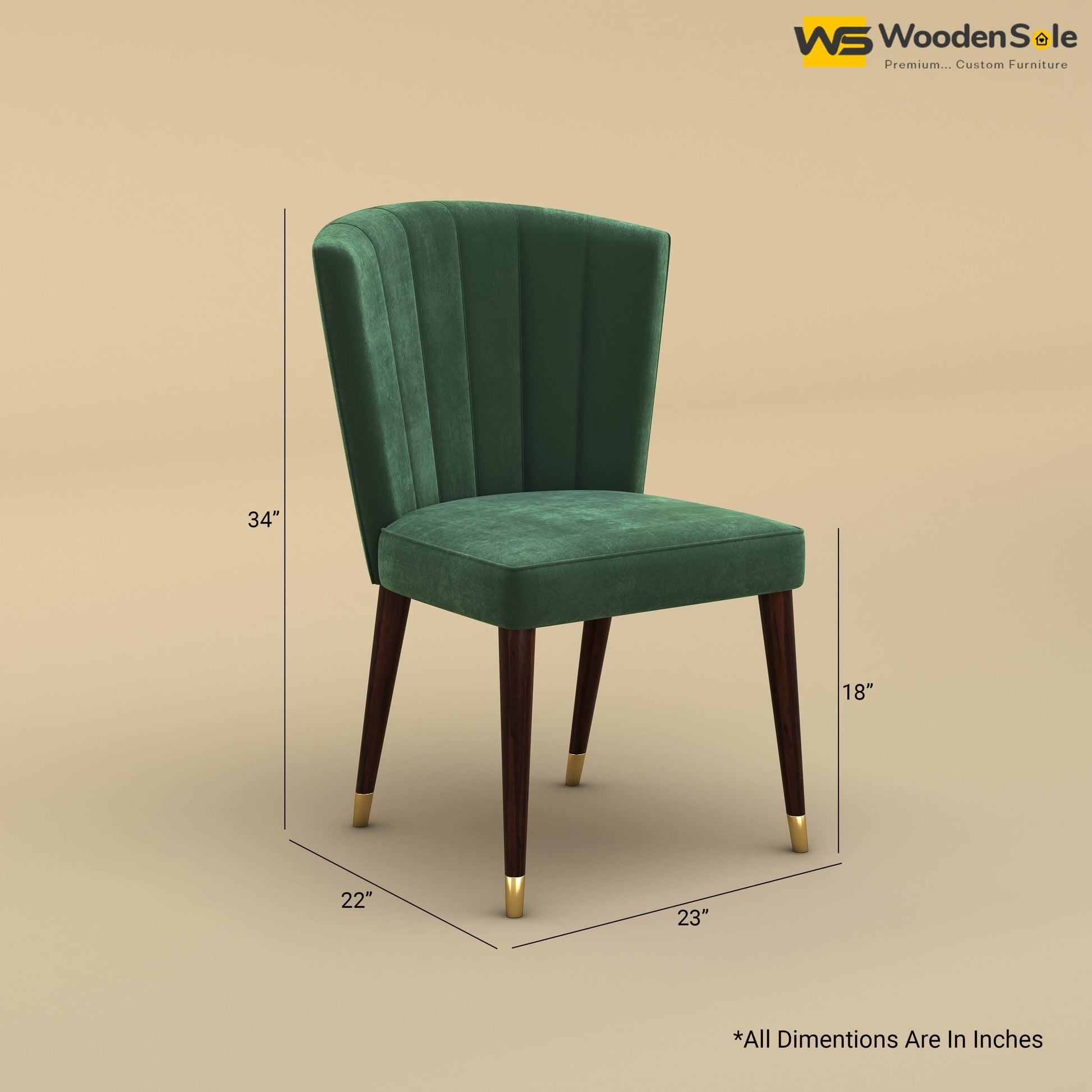 Julia Dining Chair (Velvet, Forest Green)