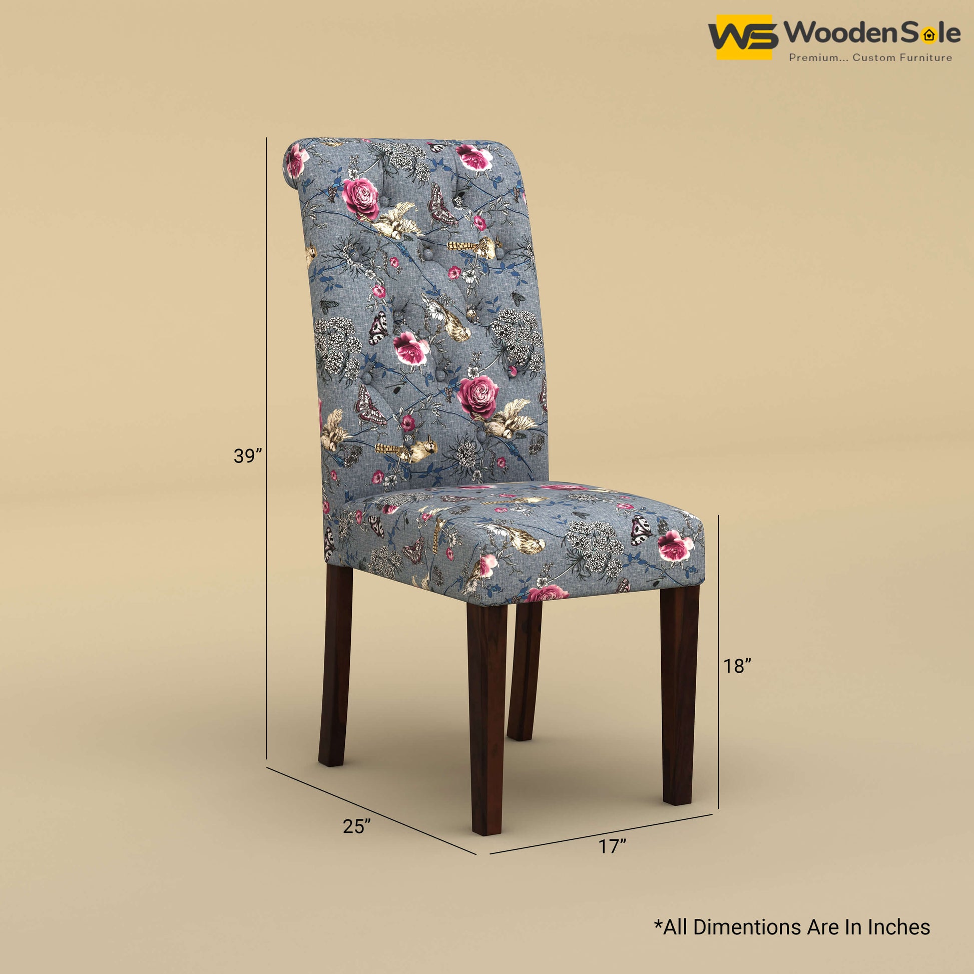 Elliot Dining Chair (Cotton, Floral Printed)
