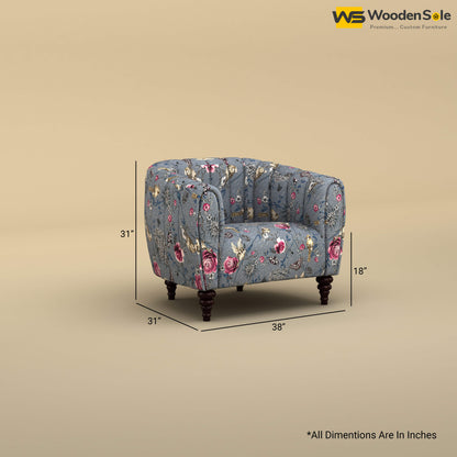 Amaya Single Seater Fabric Sofa (Cotton, Floral Printed)