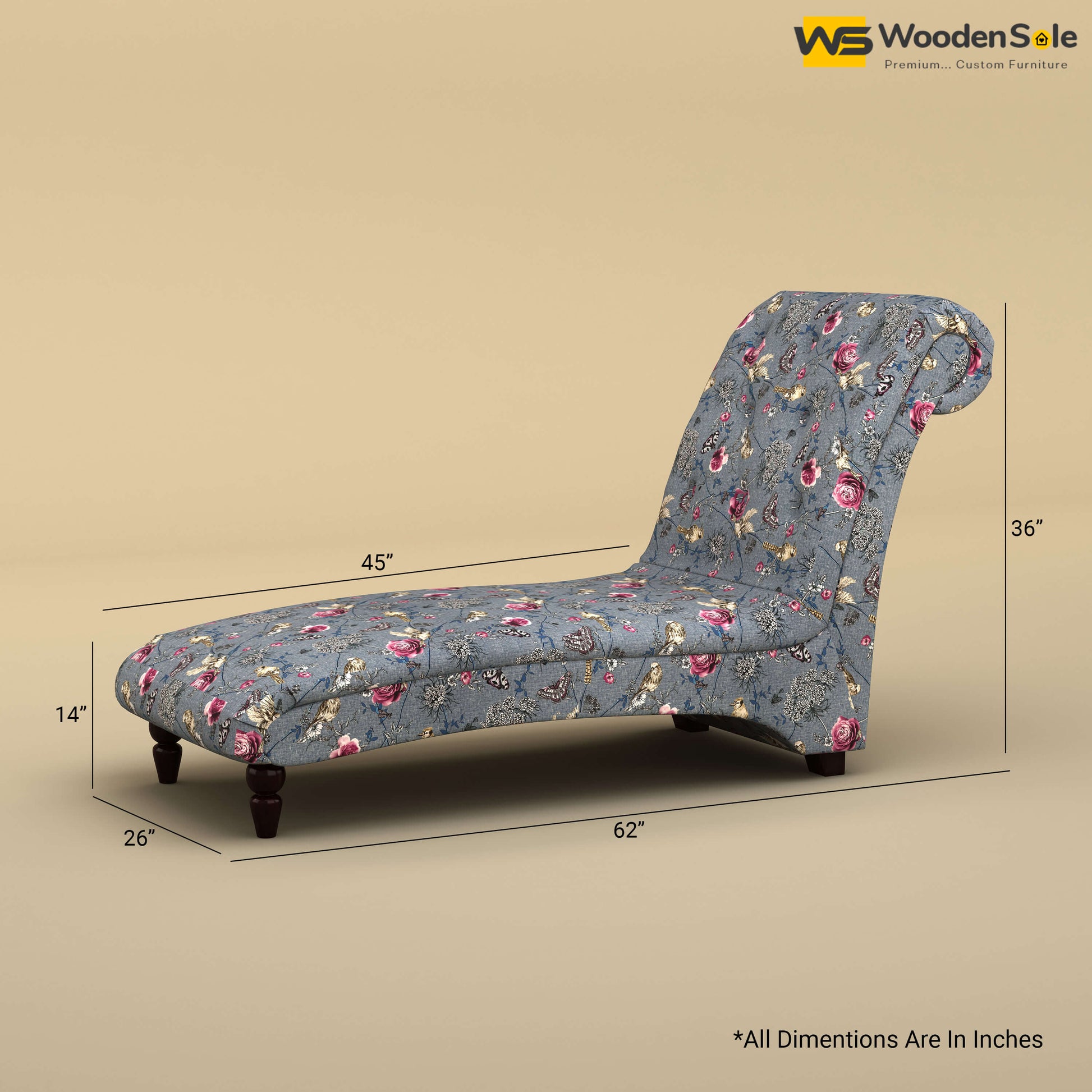 Turkish Chaise Lounge (Cotton, Floral Printed)