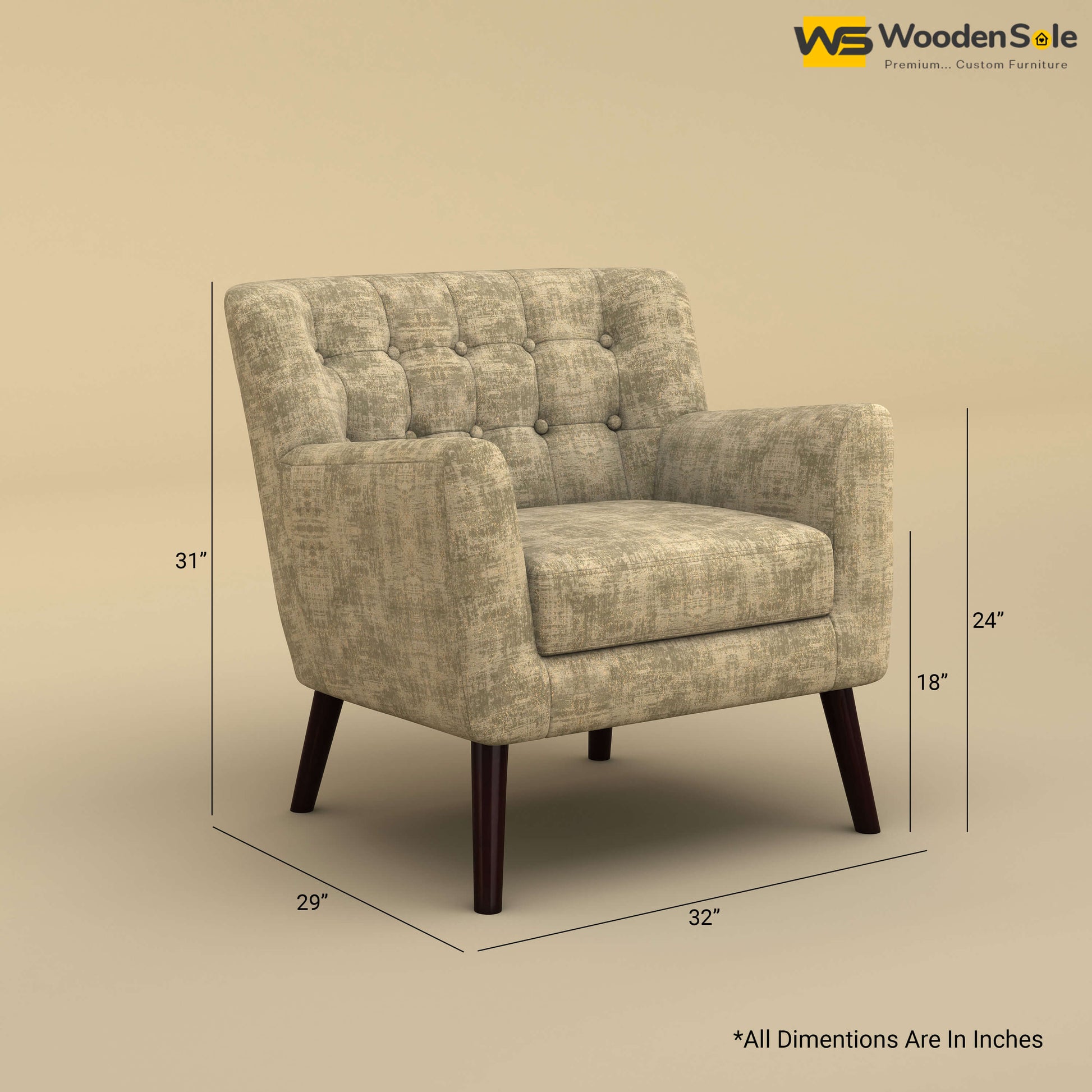 Figo Tufted Lounge Chair (Cotton, Patchy Cream)