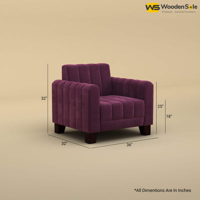 Furo 1 Seater Fabric Sofa (Velvet, Dark Purple)