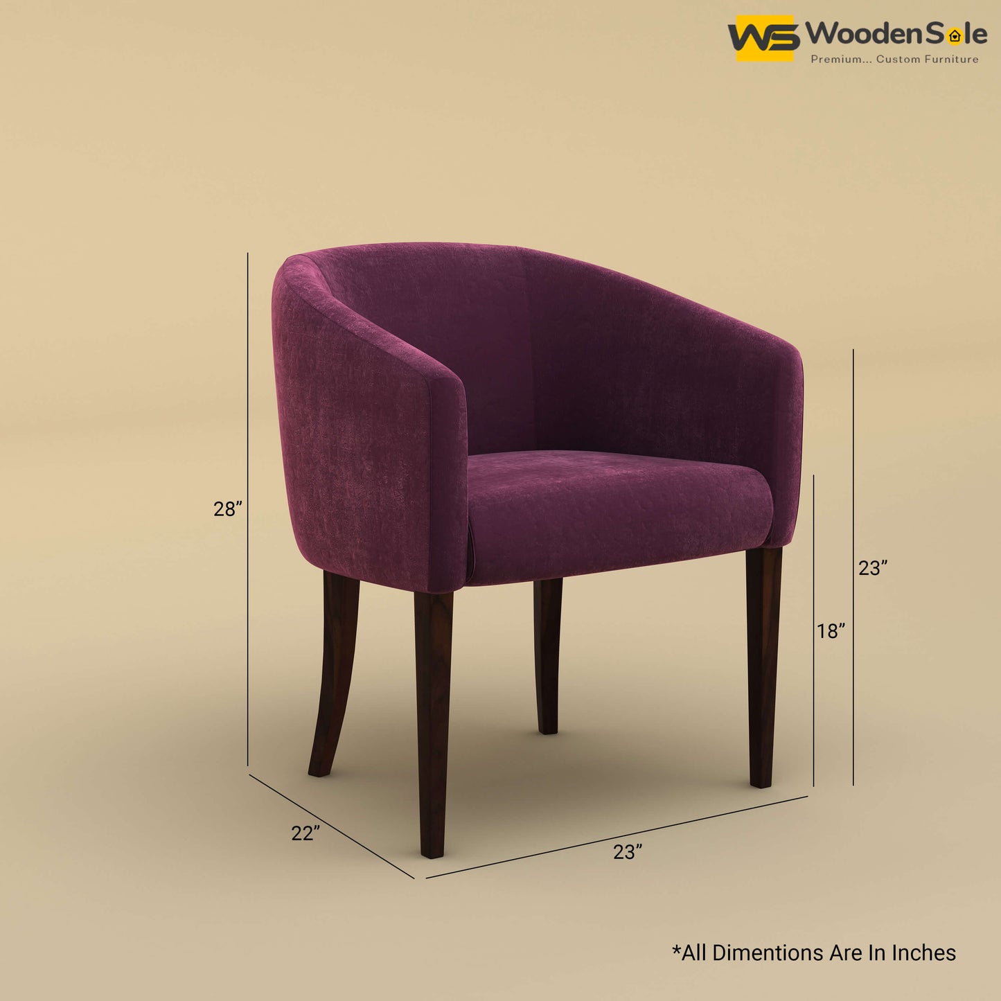 Florence Dining Chair (Velvet, Dark Purple)