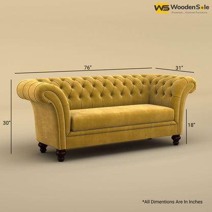 Rolex Loveseat (Velvet, Mustard Yellow)