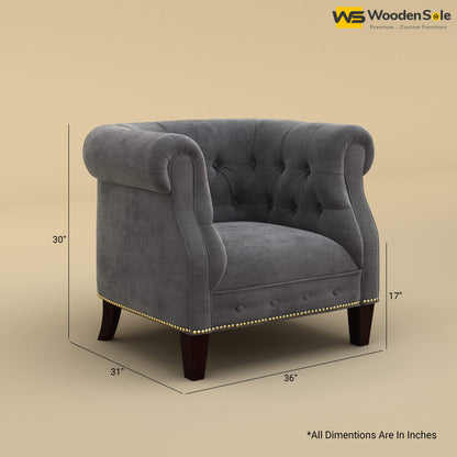 Olivia Wing Chair (Velvet, Charcoal Gray)