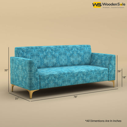 Nayobi 3 Seater Sofa (Cotton, Teal Blue)