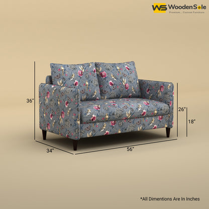 Citron 2 Seater Fabric Sofa (Cotton, Floral Printed)