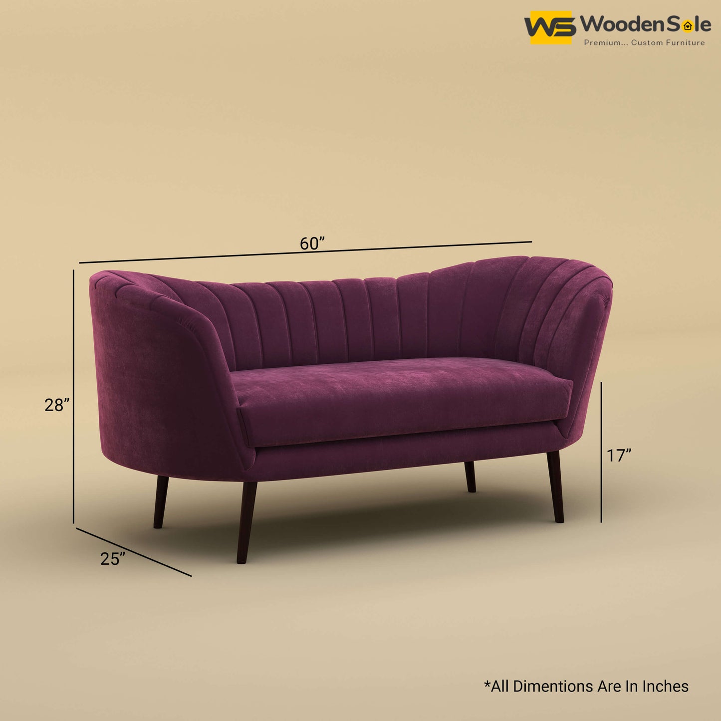Kiara Chaise Lounge (Velvet, Dark Purple)