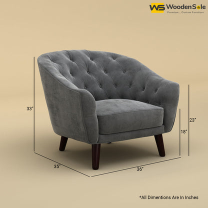 Verona Lounge Chair (Velvet, Charcoal Gray)