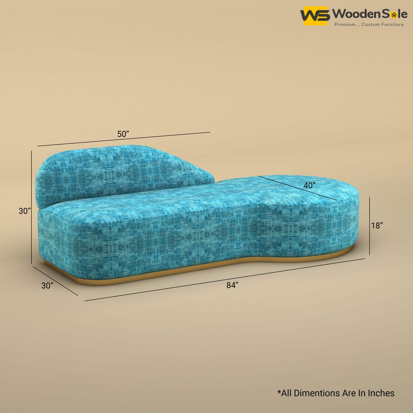 Pablo Premium Design Couch Sofa (Cotton, Teal Blue)