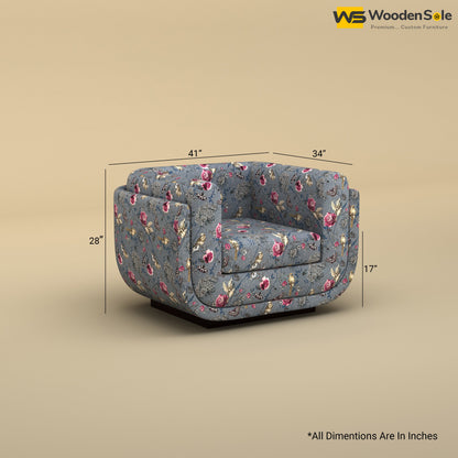 Vedant 1 Seater Fabric Sofa (Cotton, Floral Printed)