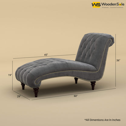 Toronto Chaise Lounge (Velvet, Charcoal Gray)
