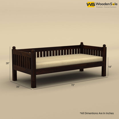 Dina Divan With Mattress (Walnut Finish)