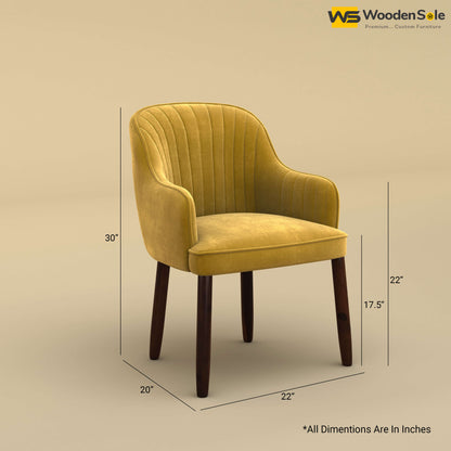 Madrid Dining Chair (Velvet, Mustard Yellow)