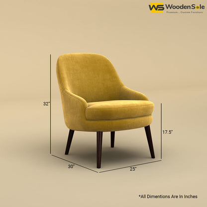 Lawson Lounge Chair (Velvet, Mustard Yellow)