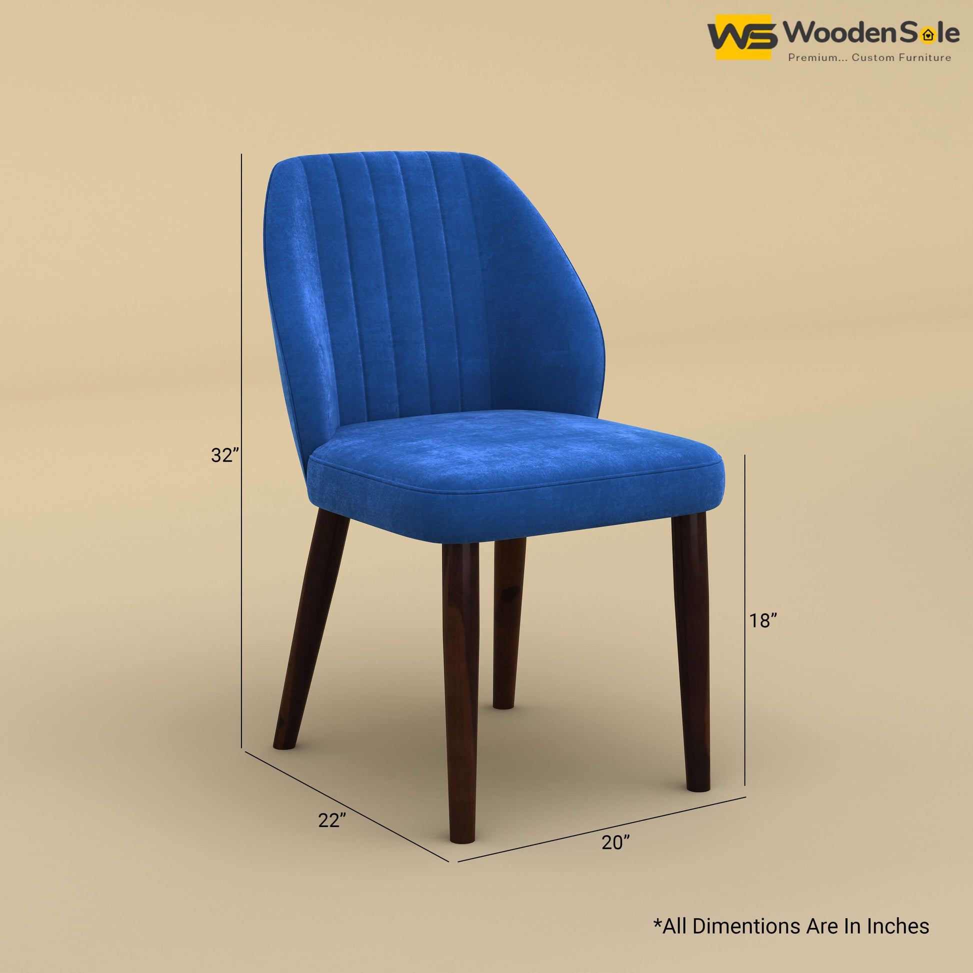 Norway Dining Chair (Velvet, Royal Blue)