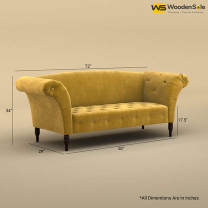 Leo Chaise Lounge (Velvet, Mustard Yellow)