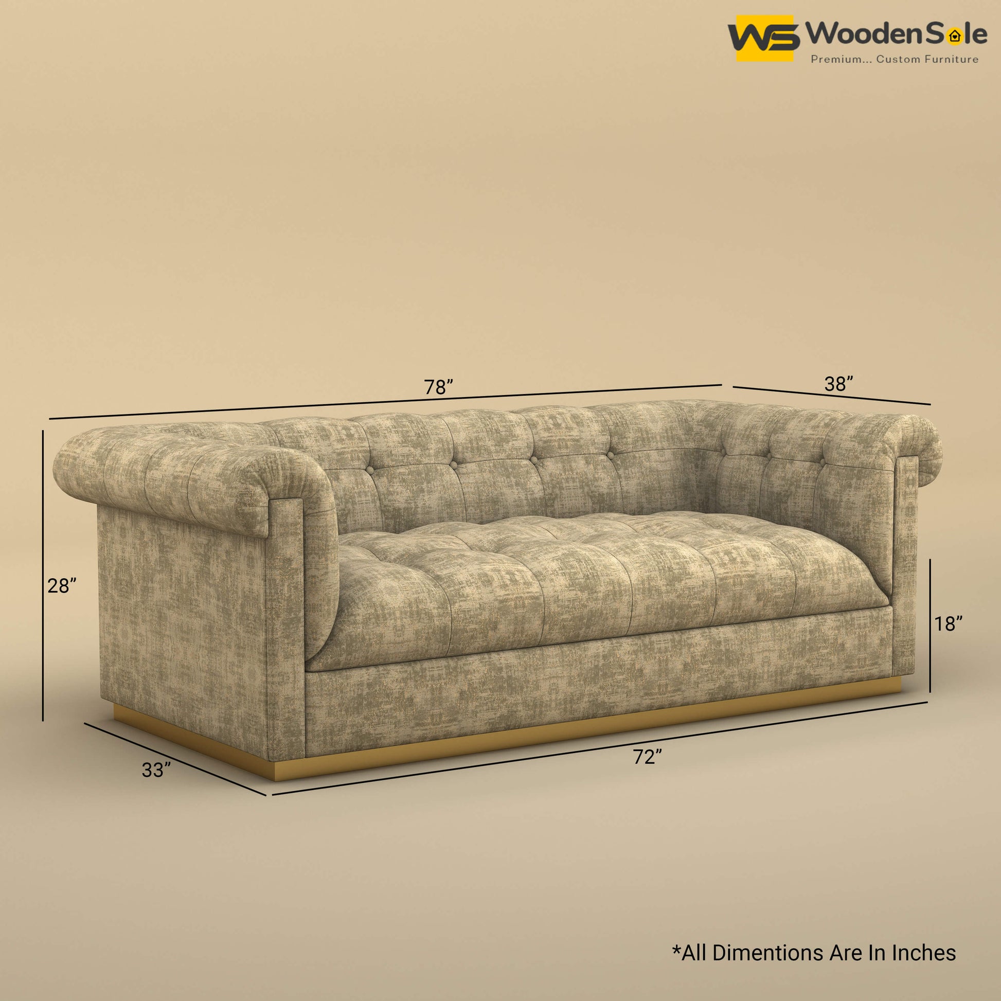 Morrison 3 Seater Fabric Sofa (Cotton, Patchy Cream)