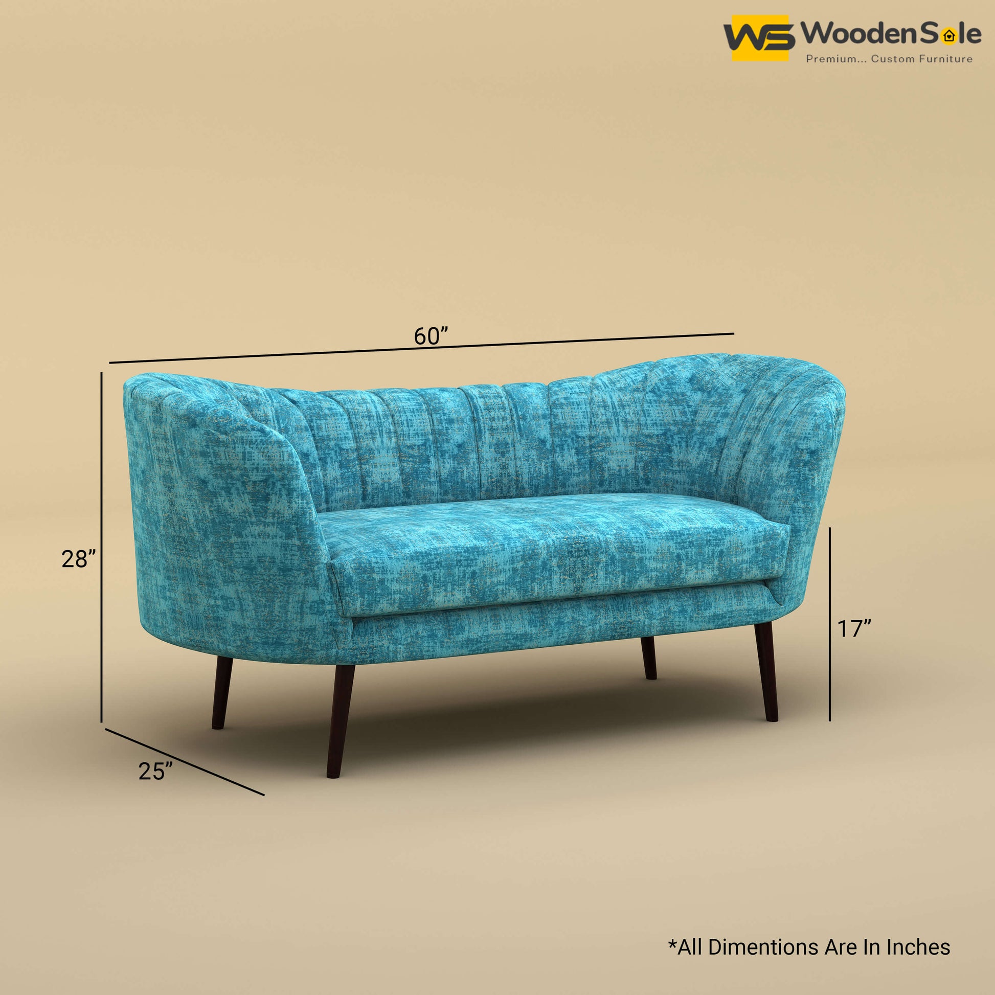 Kiara Chaise Lounge (Cotton, Teal Blue)