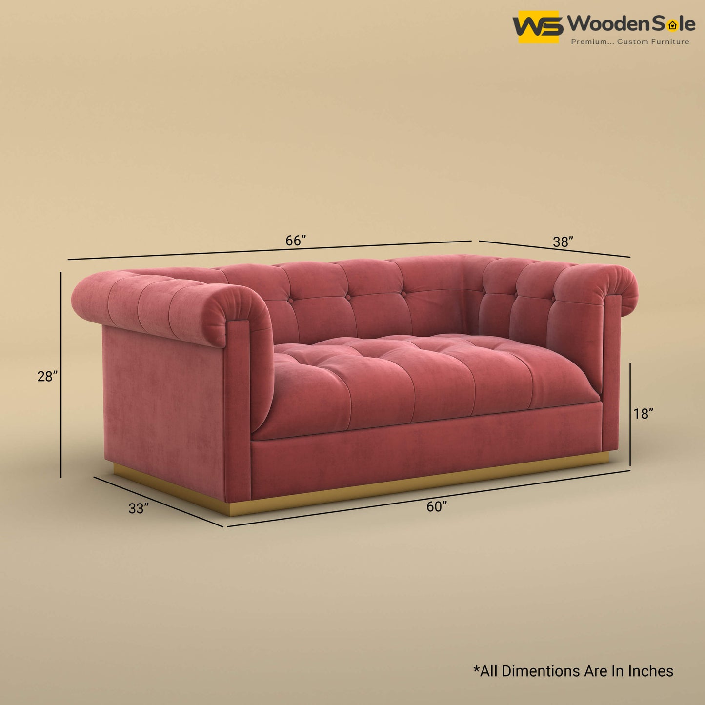 Morrison 2 Seater Fabric Sofa (Velvet, Pink)