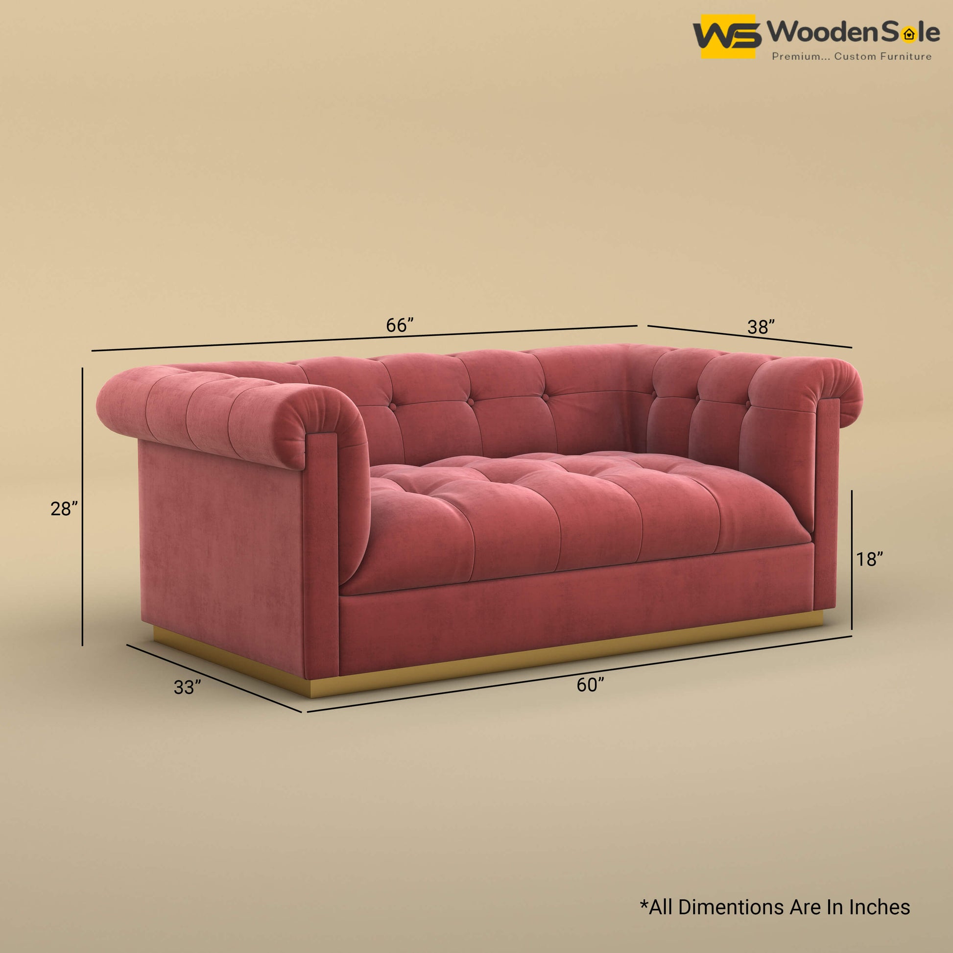 Morrison 2 Seater Fabric Sofa (Velvet, Pink)