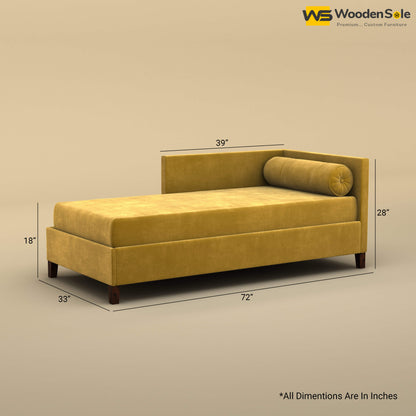 Daina Chaise Lounge (Velvet, Mustard Yellow)