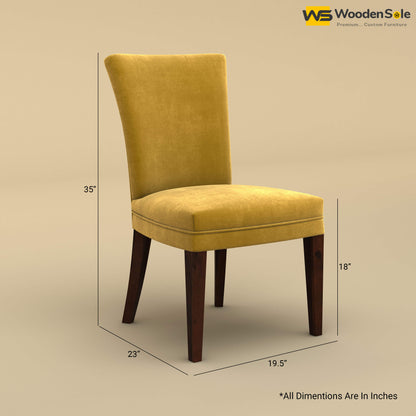Bently Dining Chair (Velvet, Mustard Yellow)
