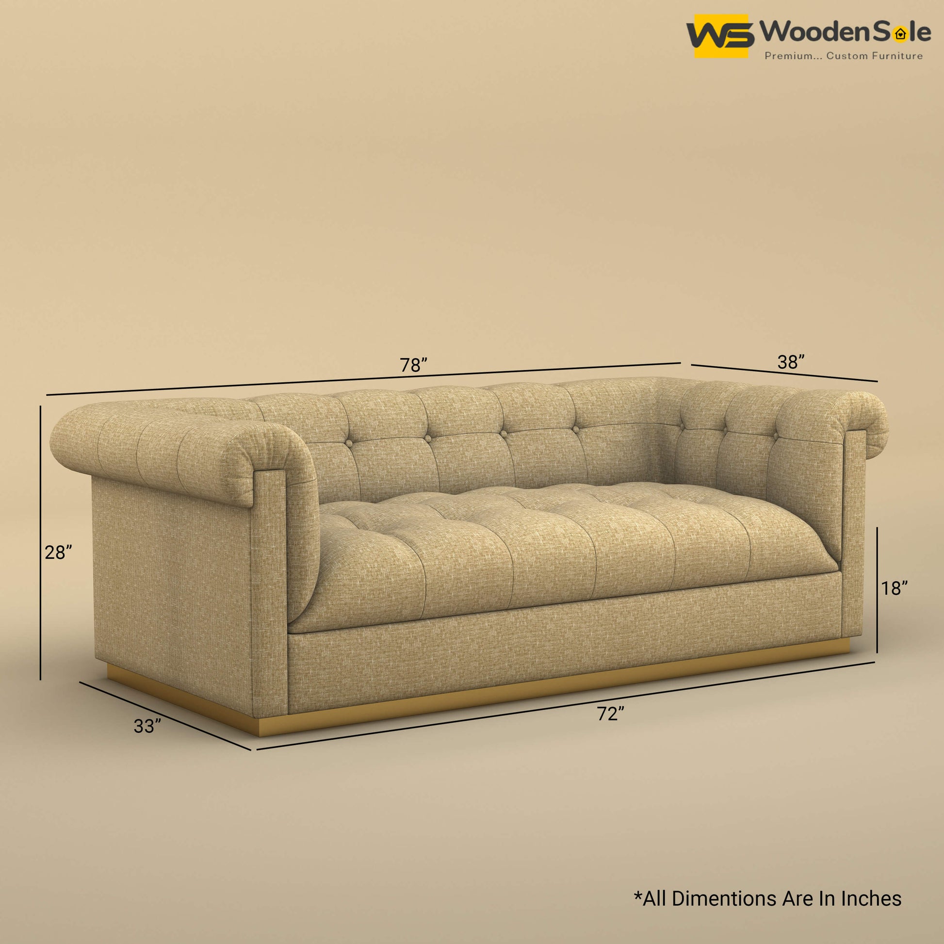 Morrison 3 Seater Fabric Sofa (Cotton, Faux Cream)