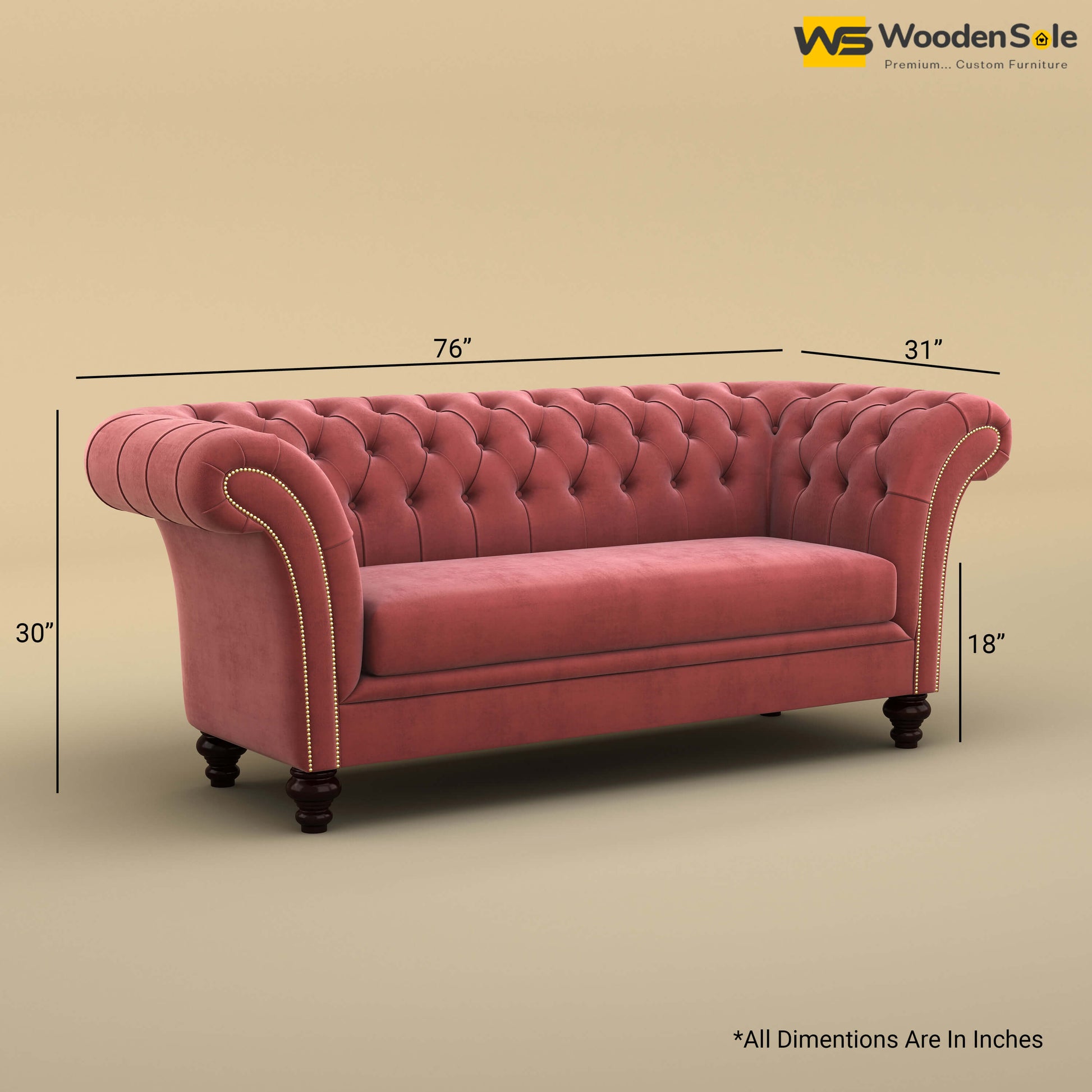 Rolex Loveseat (Velvet, Pink)