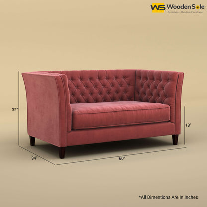 Divit Loveseat (Velvet, Pink)
