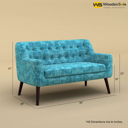 Viraj Loveseat Sofa (Cotton, Teal Blue)