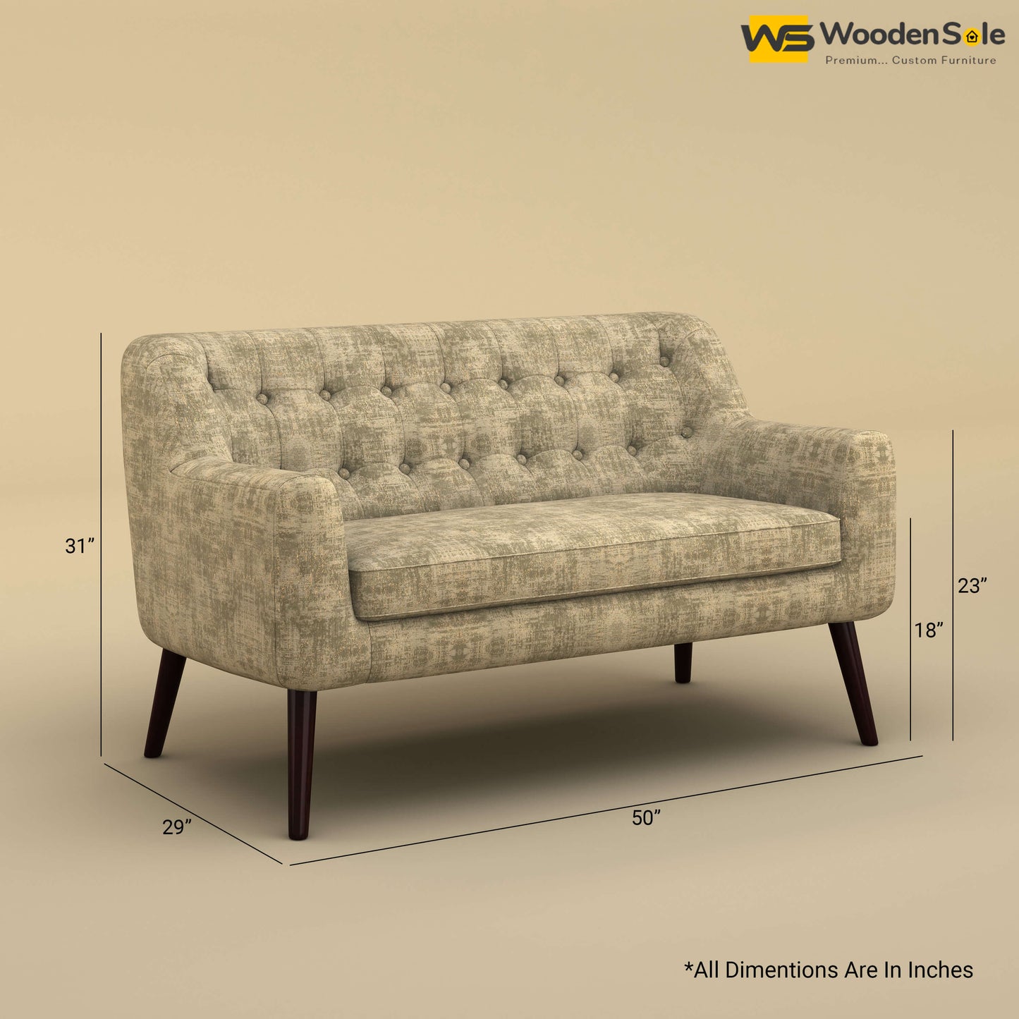 Viraj Loveseat Sofa (Cotton, Patchy Cream)