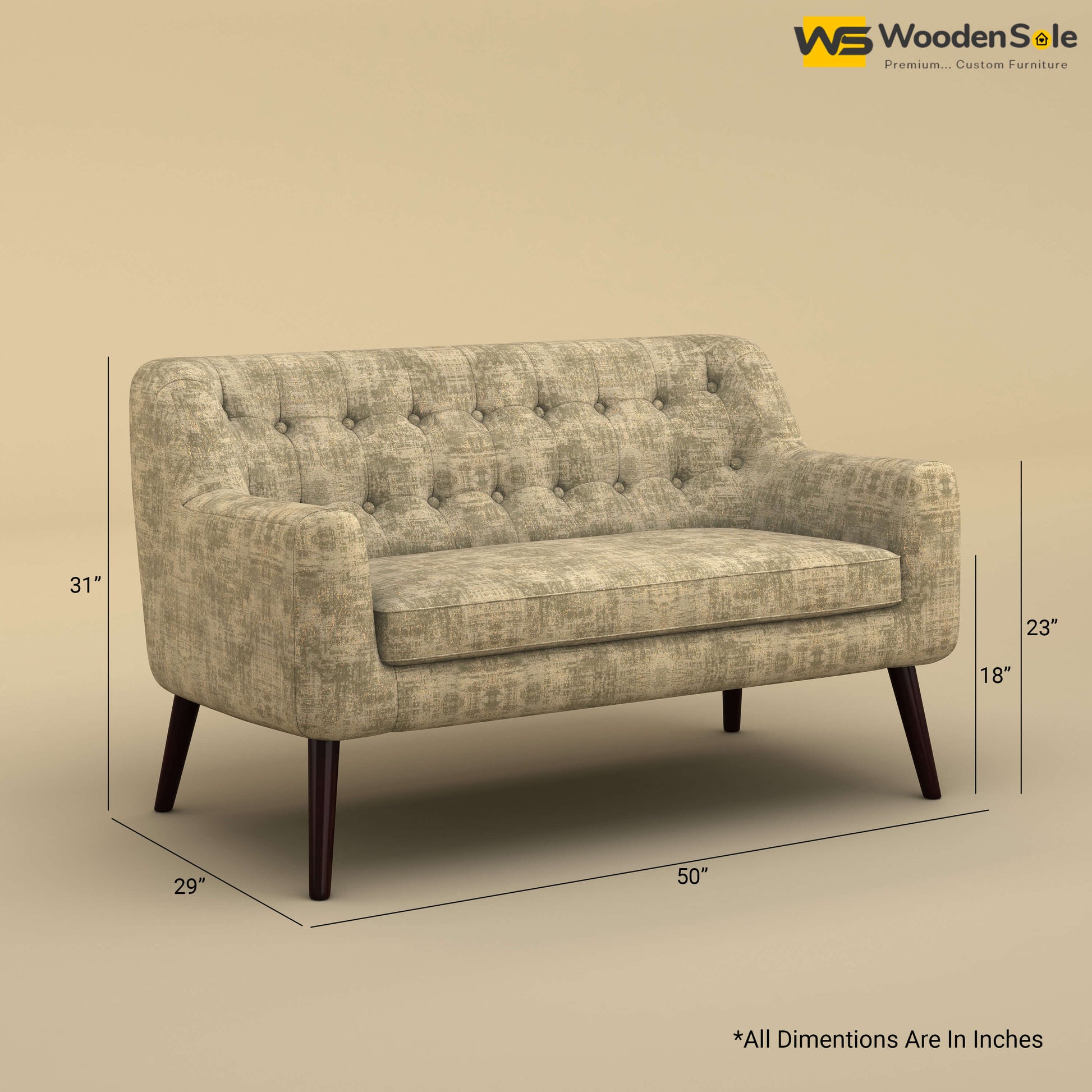Viraj Loveseat Sofa (Cotton, Patchy Cream)