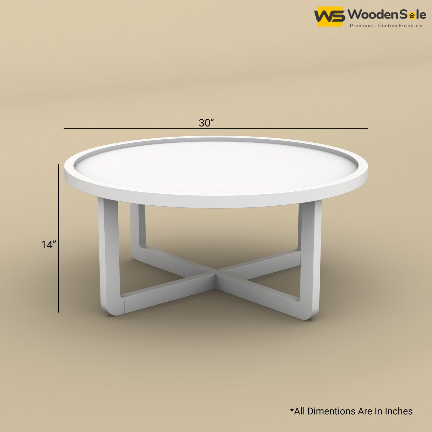 Dom Round Coffee Table (White Finish)