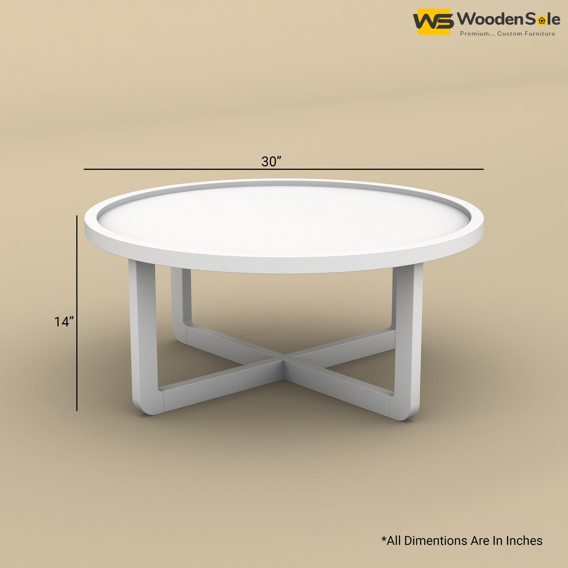 Dom Round Coffee Table (White Finish)