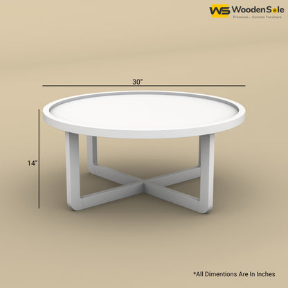 Dom Round Coffee Table (White Finish)
