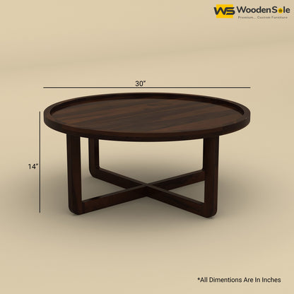 Dom Round Coffee Table (Walnut Finish)